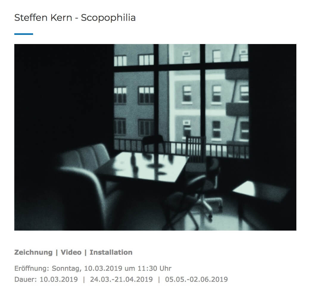 Ausstellungseröffnung STEFFEN KERN – SCOPOPHILIA