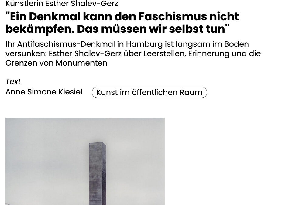„Ein Denkmal kann den Faschismus nicht bekämpfen. Das müssen wir selbst tun“